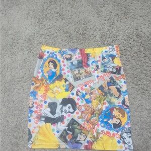 Disney Character Collage Mini Skirt - Multicolor